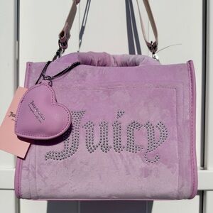 Juicy Couture Extra Spender Mini Tote in Fondant Pink Velour NEW with Tags